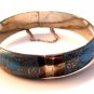 Vintage Siam Sterling Blue Niello City In A Boat Bangle Bracelet