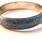 Vintage Siam Sterling Blue Niello City In A Boat Bangle Bracelet