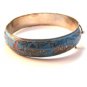 Vintage Siam Sterling Blue Niello City In A Boat Bangle Bracelet