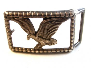 Vintage Silver Tone American Eagle Belt Buckle
