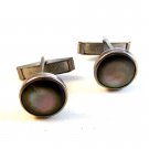 Vintage Silver Tone & Abalone Cufflinks