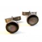 Vintage Silver Tone & Abalone Cufflinks