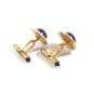 True Vintage  Art Deco Goldtone & Blue Cufflinks By Krementz 110714