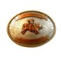 Vintage Nickle Silver Bull Riding Western Cowboy Belt Buckle