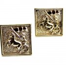 True Vintage Greek / Roman Warrior In Chariot Cufflinks By SWANK 102414