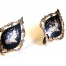 Vintage Siam Sterling Niello Dancing Lady Screw Back Earrings