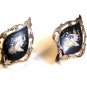 Vintage Siam Sterling Niello Dancing Lady Screw Back Earrings