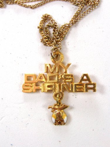 Mint Vintage 1970's-1980s My Dad's A Shriner Pendant & 24" Chain In Box