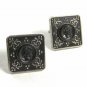 Vintage 19th Century Ladys Profile Siilvertone & Black Cufflinks By SWANK 121714