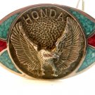 1980 Honda Silver Tone Turquoise & Coral Belt Buckle