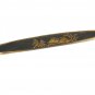 True Vintage Japanese Damascene Oval Bar Pin Brooch Signed 102914