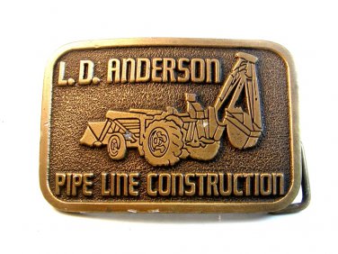 Vintage L. D. Anderson Pipe Line Construction Belt Buckle