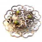 Vintage Mexican Sterling Silver & Turquoise Hearts Brooch
