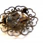 Vintage Mexican Sterling Silver & Turquoise Hearts Brooch