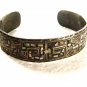 Vintage Mexican Sterling Silver & Abalone Cuff Bracelet Unbranded 62915