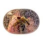 Vintage Silver Gold Tone Cowboy Hat & Pistol Western Belt Buckle