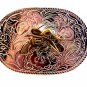 Vintage Silver Gold Tone Cowboy Hat & Pistol Western Belt Buckle