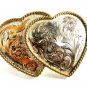 Western Sterling Plate 2 Hearts Belt Buckle by Montana Silversmiths 82814