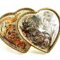 Western Sterling Plate 2 Hearts Belt Buckle by Montana Silversmiths 82814