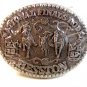Vintage 1989 Mini National Finals Rodeo Steer Roping Belt Buckle by Hesston