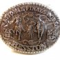Vintage 1989 Mini National Finals Rodeo Steer Roping Belt Buckle by Hesston