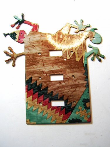 Southwest Lizard Double Light Switch Cover Plate by LaZart 02161511111G2