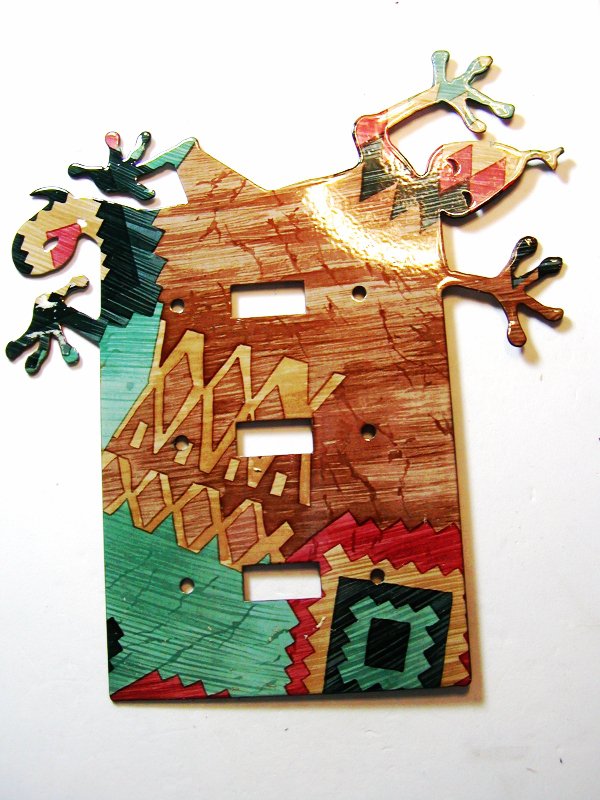 Southwest Lizard Double Light Switch Cover Plate by LaZart 02161511111G2