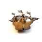 Vintage 800 Silver Spanish Galleon Enameled Cross Filigree Brooch