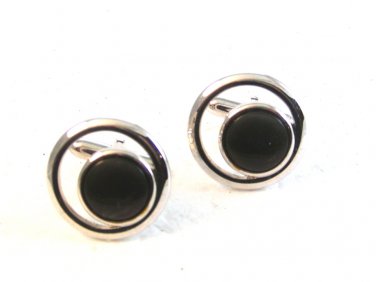 Vintage Silver Tone Oval Cufflinks