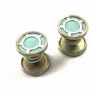 True Vintage Art Deco Persian Light Blue Snap Link Cufflinks Unmarked 101014