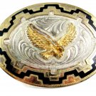 Vintage American Eagle in Flight Belt Buckle Silver Strike 11112013