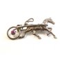 Vintage Sterling Silver Horse Racing Survey Brooch