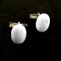 Silvertone & White Agate ? Cufflinks 1106201uul