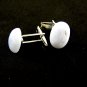 Silvertone & White Agate ? Cufflinks 1106201uul