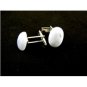 Silvertone & White Agate ? Cufflinks 1106201uul