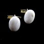 Silvertone & White Agate ? Cufflinks 1106201uul
