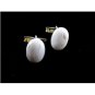Silvertone & White Agate ? Cufflinks 1106201uul