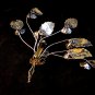 Vintage Sterling Silver & Huge Red Rhinestone Trimbler Brooch