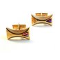 Vintage Gold Tone & Reddish Bluish Rhinestone ?? Cufflinks