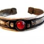 Middle Eastern North African Tribal Silver Tone & Faux Carnelian Bracelet