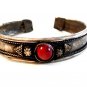 Middle Eastern North African Tribal Silver Tone & Faux Carnelian Bracelet