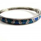 Sterling Silver & Opal ? & CZs ? Bangle Signed AK 11262013