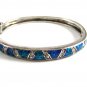 Sterling Silver & Opal ? & CZs ? Bangle Signed AK 11262013