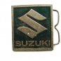 Vintage Suzuki S Enameled Green Belt Buckle Made In USA 093014