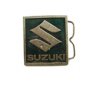 Vintage Suzuki S Enameled Green Belt Buckle Made In USA 093014