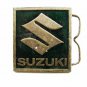 Vintage Suzuki S Enameled Green Belt Buckle Made In USA 093014