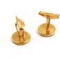 Goldtone & Black Fleur de Lis ??? Cufflinks 04212014 Unsigned