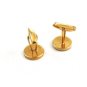 Goldtone & Black Fleur de Lis ??? Cufflinks 04212014 Unsigned