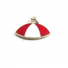 1960's Cap Beanie Hat Red & White Enamel Charm 61814