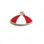 1960's Cap Beanie Hat Red & White Enamel Charm 61814
